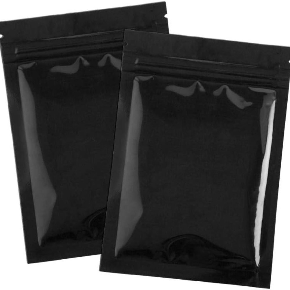 Mylar Bags 100 Pack Smell-Proof Bags 3" x 3.9" Black/Silver